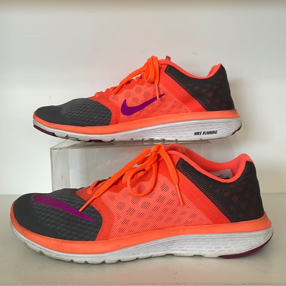 Nike Women’s Size 9 Fitsole Fit & Cushioning Support Orange Gray Black Running - Picture 1 of 13